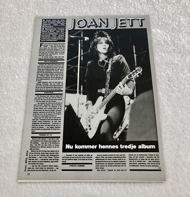 JOAN JETT 1983 RUNAWAYS Clipping Poster Swedish magazine Okej