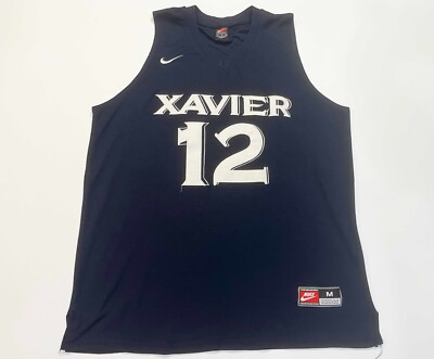 Nike Xavier University #12 Basketball NCAA Jersey Adult M Navy