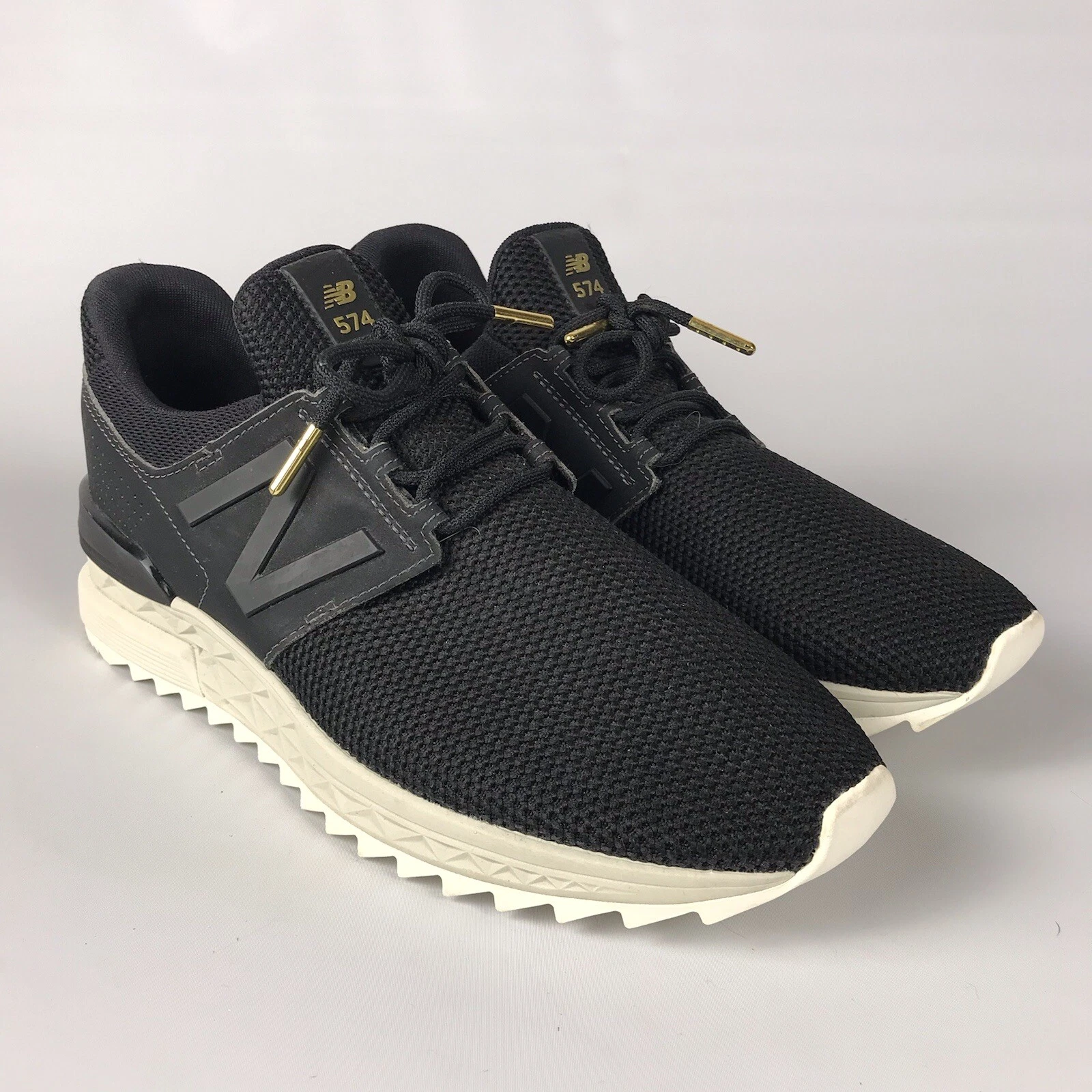 NEW BALANCE 574 Sneakers Scarpe da Ginnastica Uomo Taglia 9 Nero Oro MS574DUK