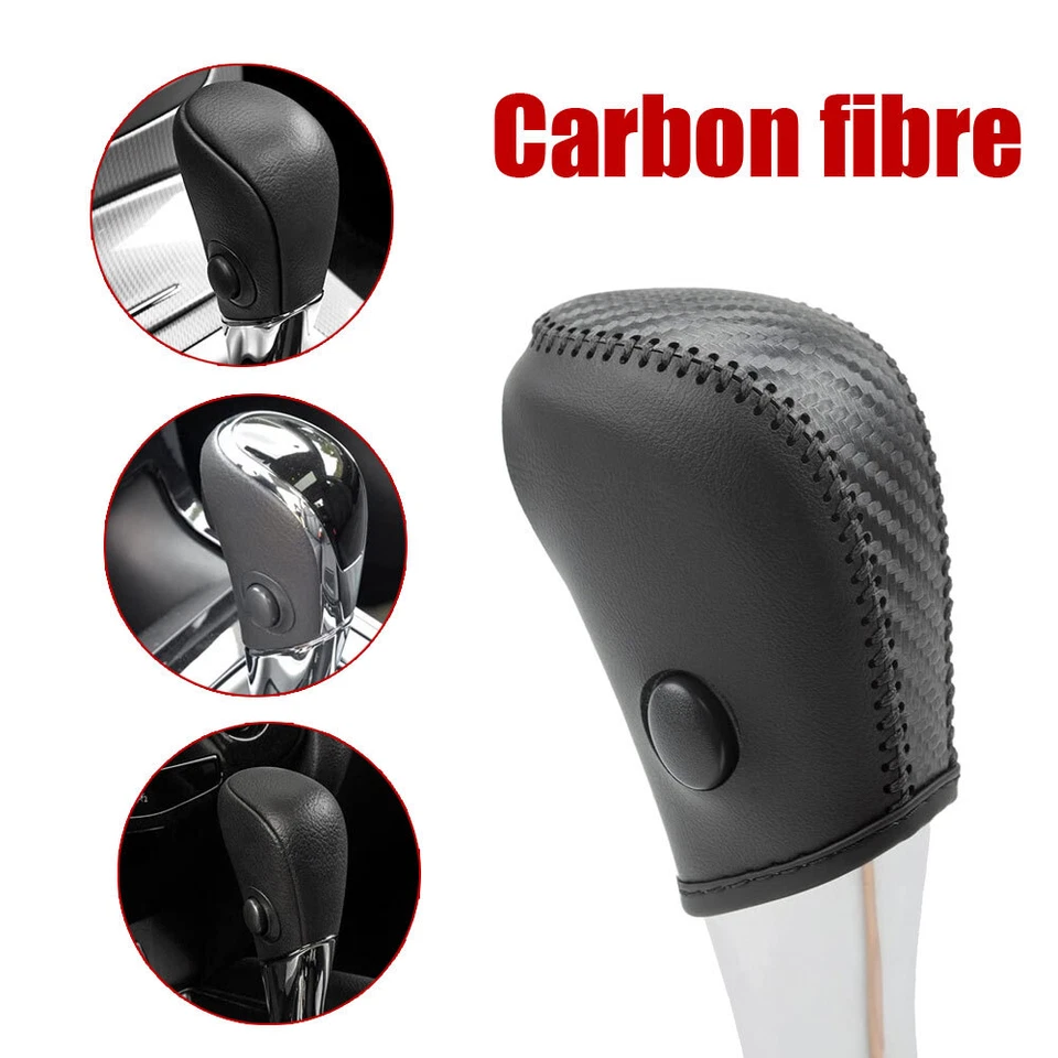 Car Gear Shift Knob Cover Carbon Fiber Accessories Fit For Nissan Altima 2013-18 - Image 2 of 4