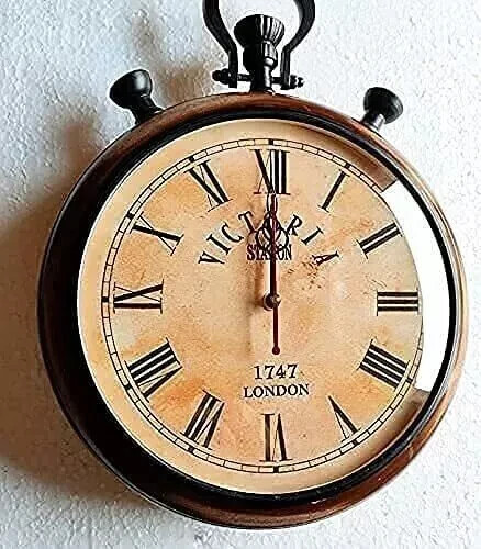 WALL CLOCK ANTIQUE STYLE HANDMADE WOODEN WALL CLOCK-image