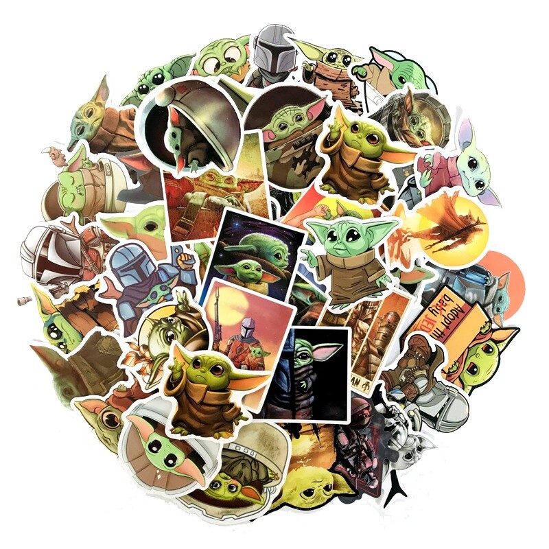 シール・ステッカー Star Wars The Mandalorian Grogu Stickers 50 Pack Grogu Baby Yoda And The Mandalorian Stickers - USA Seller