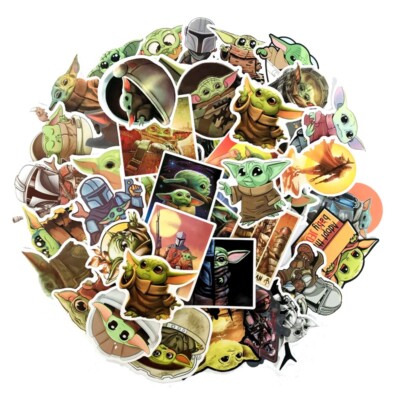 シール・ステッカー Star Wars The Mandalorian Grogu Stickers 50 Pack Grogu Baby Yoda And The Mandalorian Stickers - USA Seller