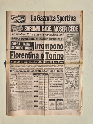 GAZZETTA DELLO SPORT 24. August 1980 Panizza   Fiorentina/Torino/Brescia/Inter