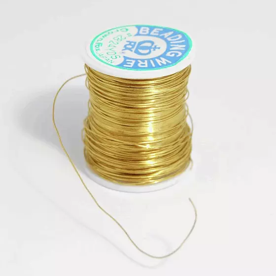Gold Beading Wire Spool 22m Embellishment Jewellery Making Accessories Crafts