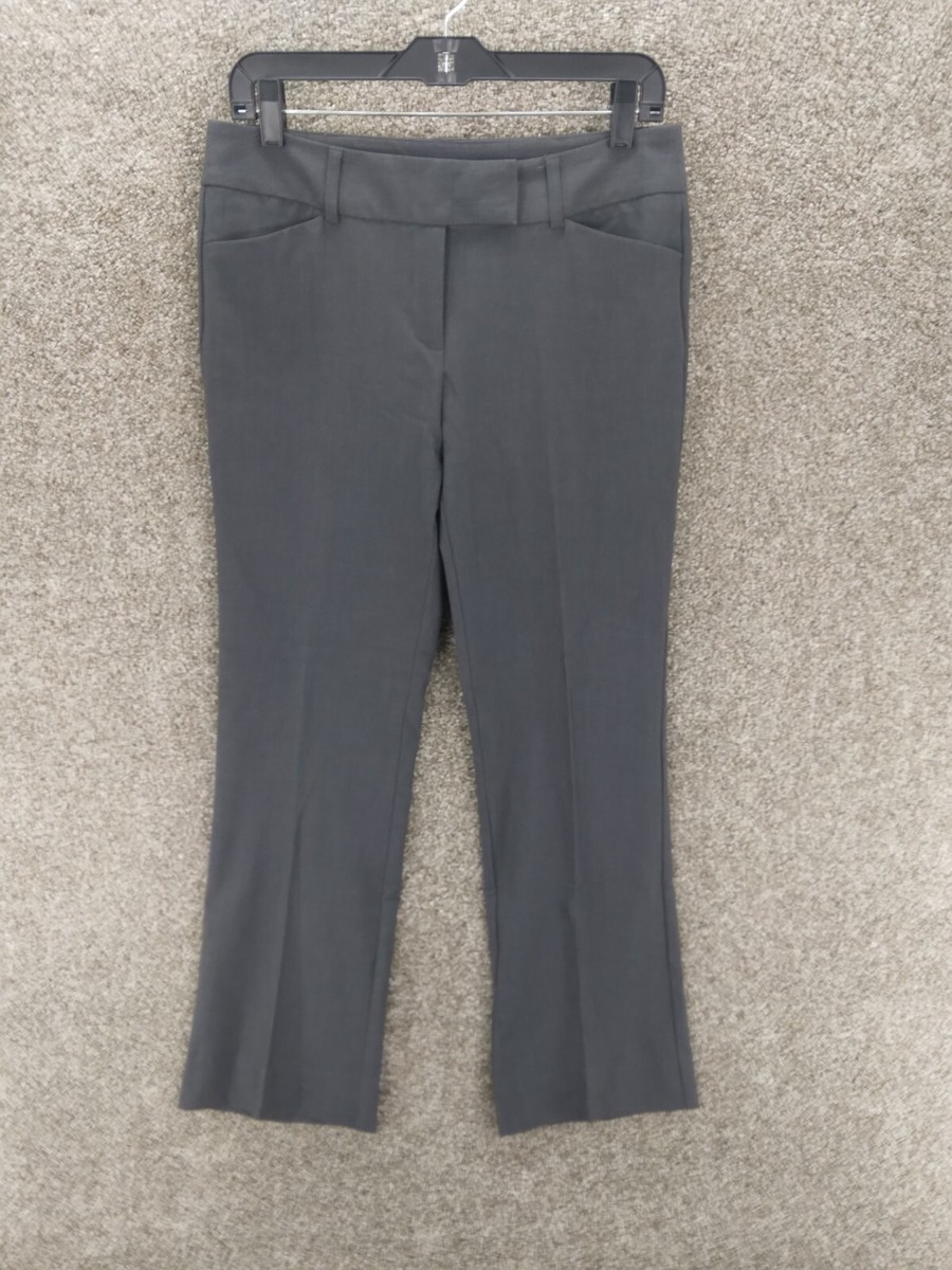 Dressbarn Dress Pants Women Gray Mid Rise Straight Leg Pockets