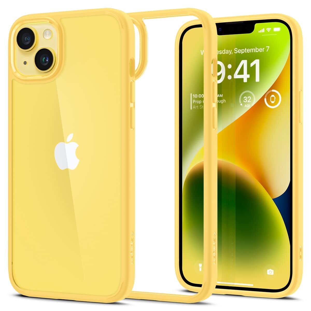 Spigen Cover Ultra Hybrid Compatibile con iPhone 14 - Giallo Burro