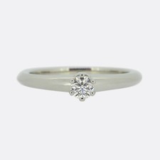 Tiffany Diamond Ring- Tiffany & Co. 0.15 Carat Diamond Engagement Ring Platinum