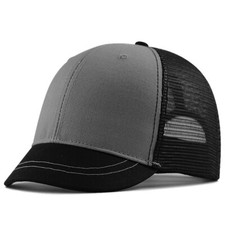 Unisex Short Brim Baseball Cap Mesh Breathable Trucker Hat Adjustable Summer