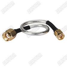 RP SMA male female to SMA male plug , Semi-Flexible-.141" cable RG402 25cm