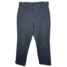 Vintage 90s WOOLRICH Checkered Grey Thick Wool blend Hunting Pants Men's Size 34