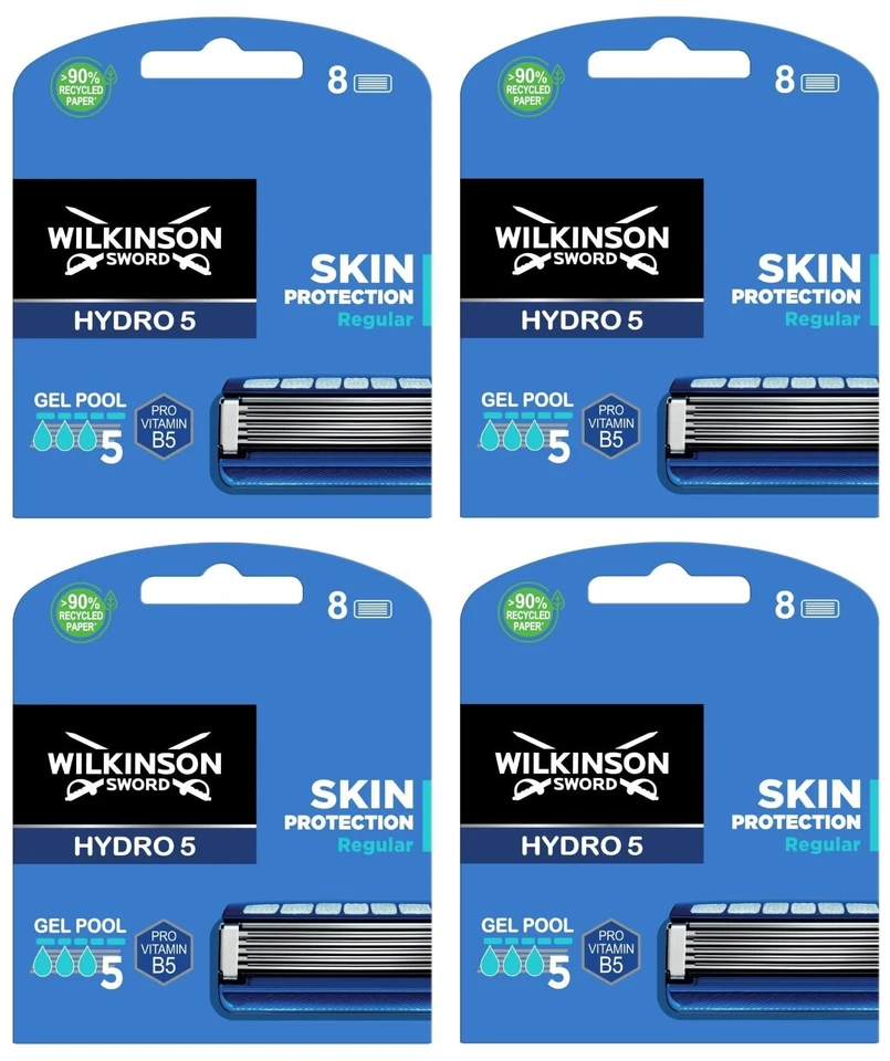 Wilkinson Sword Hydro 5 Razor Blades 4 x 8 Packs Mens Shaving Genuine 32 Refills