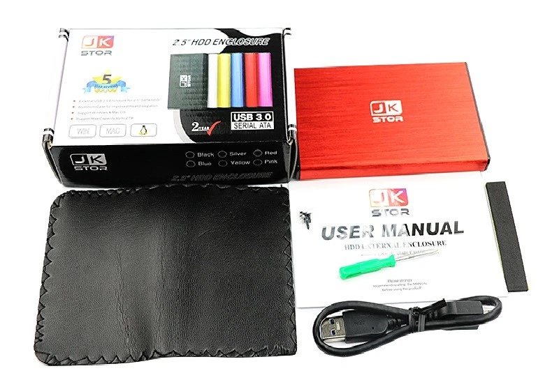 (JKStor) : 500GB External USB 3.0 Portable 2.5" SATA External Hard Drive  - RED - Image 3 of 4