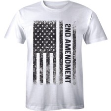 2nd Amendment American Flag T Shirt Patriotic Gun Rights Support Weapon Mens Tee