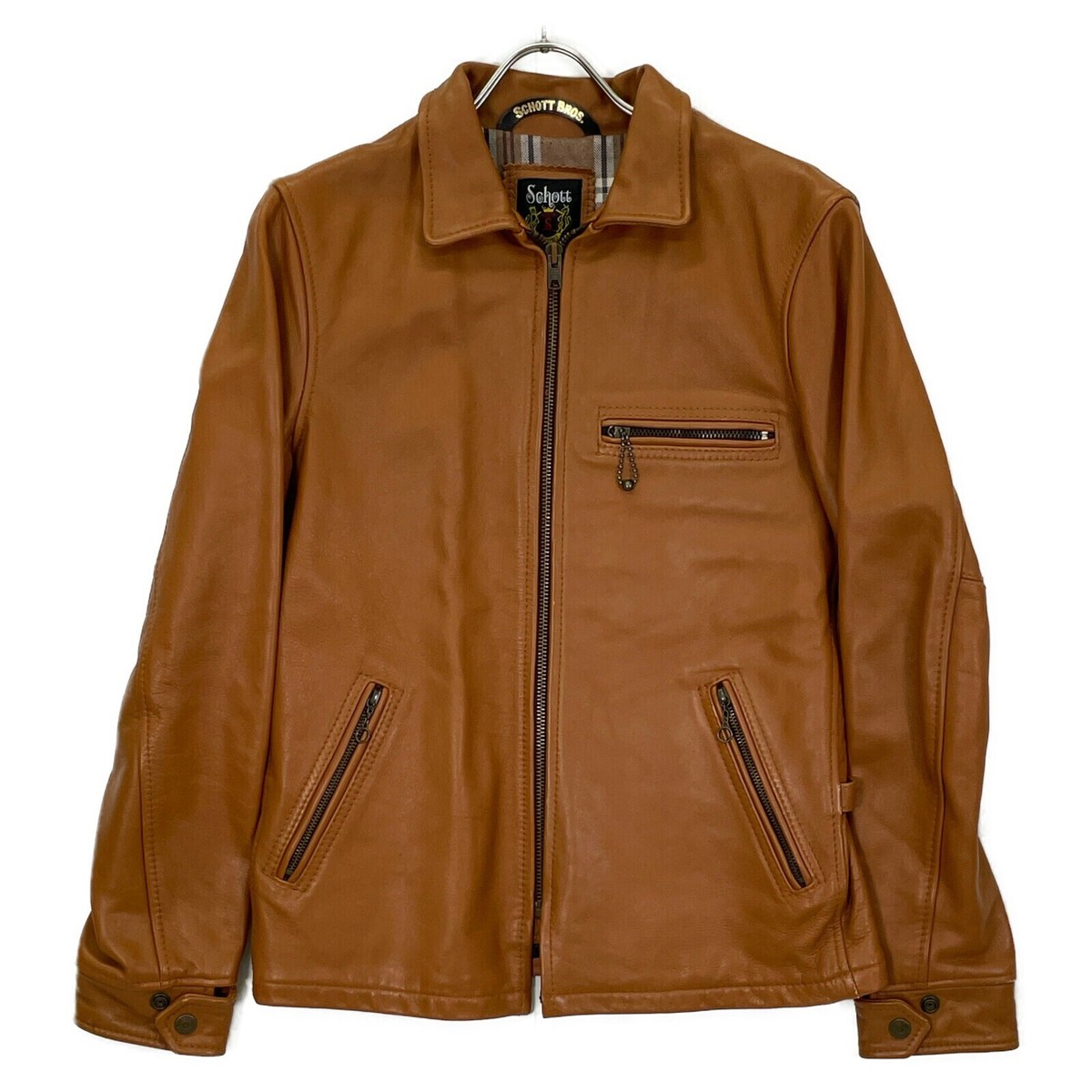 SCHOTT 3141030 Classic Tracker Leather Jacket Single Rider S Brown 