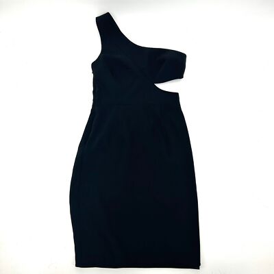 one shoulder cut-out back mini dress in black HALO Kylie Black Cut Out Sleeveless Size 2 Wedding dress