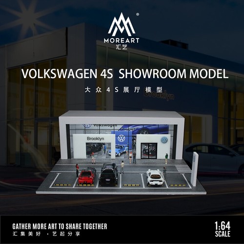 Diorama 1:64 Car Garage Model LED City Car Showroom Scene Display Building Model - Picture 98 of 102