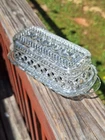 VTG Anchor Hocking Covered Butter Dish Wexford Diamond pattern 8" cottage MCM