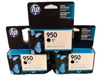 Lot of 3 HP 950 Black Officejet Original Ink Cartridges (CN049AN)