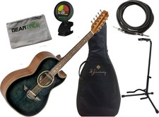 H Jimenez Bajo Quinto LBQ1EBF Black Flame Maple Acoustic Electric w/ Gig Bag, Cl