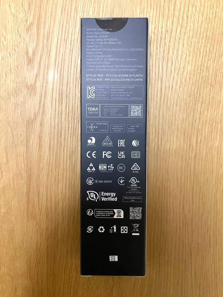 Новый ASUS ручка 2.0 SA203H ручка для устройств Windows 164 мм x 10 мм 16.5g черный - Изображение 2 из 3