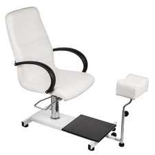 Adjustable Spa Pedicure Unit with Hydraulic Lift  Bubble Massage Footbath - Whi