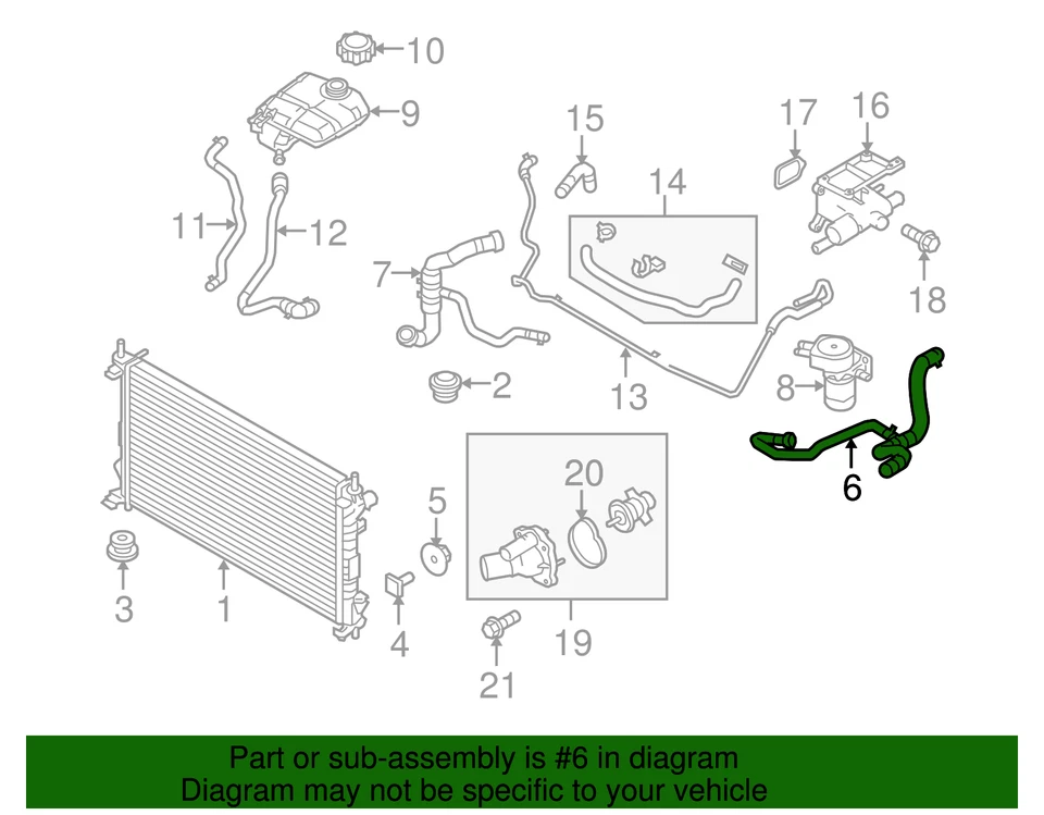 Ford Transit Connect 2010-2013 original - manguera superior 9T1Z-8260-C Foto 2 de 4