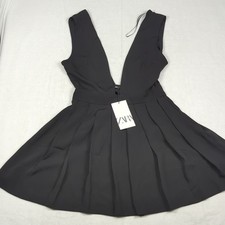 NEW Zara Sleeveless V-neck Pleated Mini Dress Size XS