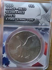 2021 Silver American Eagle ANACS MS 70 First Strike Coin