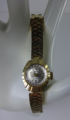 Damenuhr Vintage ZÜRICH 17 Jewels Aufzieharmband goldfarben Swiss Made