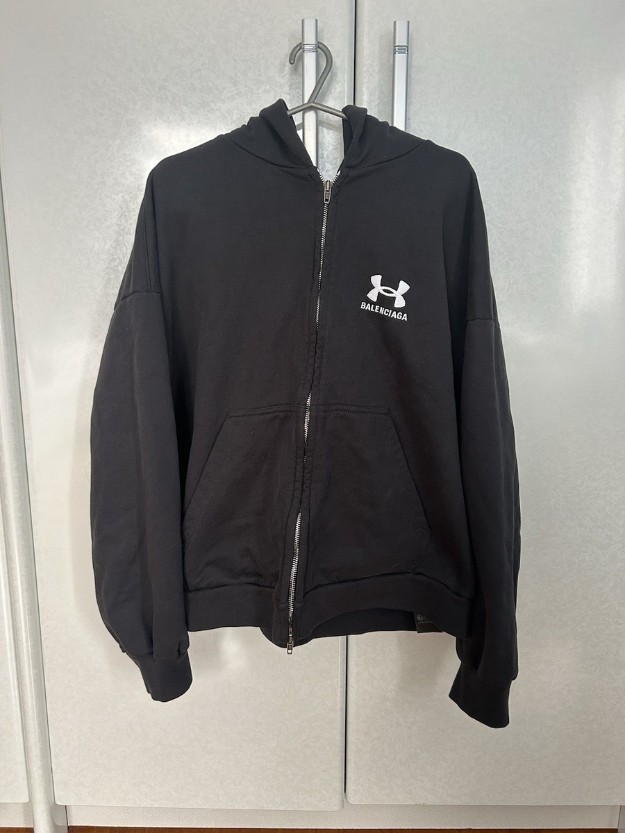 BALENCIAGA × UNDER ARMOUR コラボパーカー M Balenciaga Black Under Armour Edition Zip-Up Hoodie Balenciaga