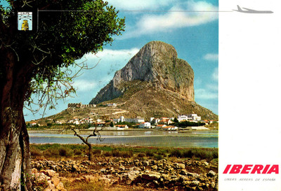 Postcard - Iberia Lineas Aereas De Espana Calpe Alicante L4