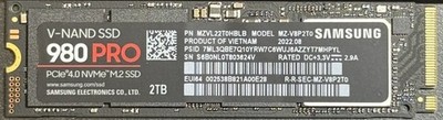  Samsung  2TB 980 PRO 2TB PCIe 4.0 NVMe M.2 SSD MZ-V8P2T0