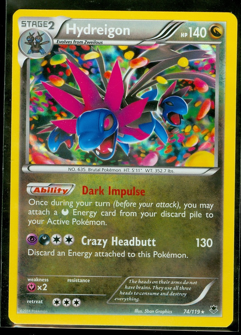Pokemon HYDREIGON 74/119 - XY Phantom Forces - RARE HOLO - NEAR MINT/MINT