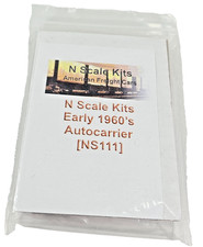 N Scale Kits NS111 Early 1960s Autocarrier Freight Car Model Train American Bag.