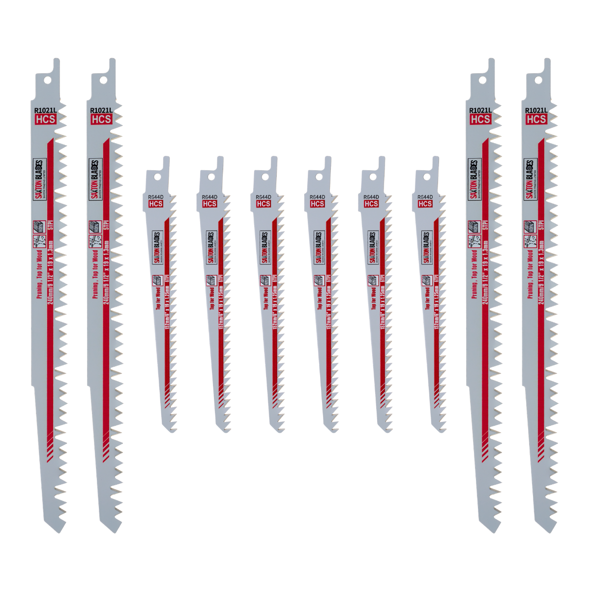 Saxton 10 Blade Reciprocating Sabre Saw Combo Wood for Makita Bosch Pack C
