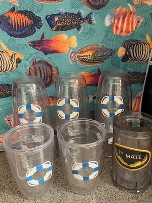 Insulated 14 oz tumbler with life buoy- Set of 8 plus First Mate tankard
