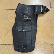 Leatherism Black Leather Half Chaps Combat Shorts With Pockets 40” Waist Gay Int