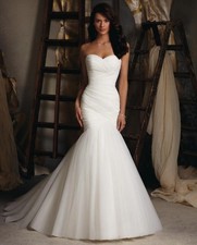 Beautiful Strapless Mermaid Wedding Dress by Mori Lee style 1862 White US10 NWT
