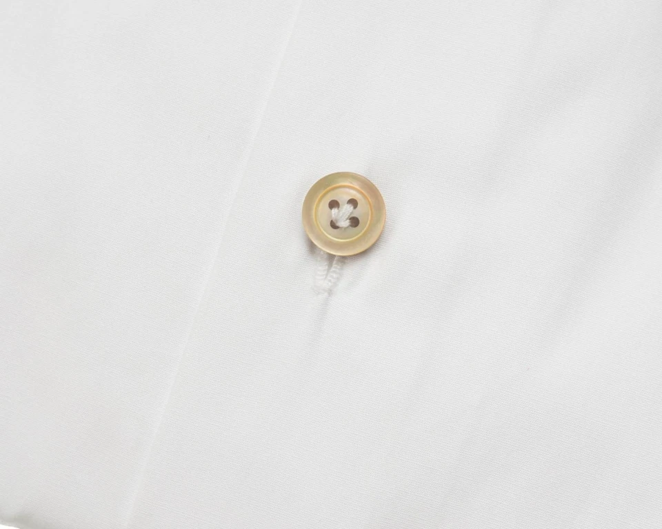 Kiton $1,195 NWT Solid White Cotton Spread Collar Dress Shirt (42 eu) 16.5 US - Image 4 of 4