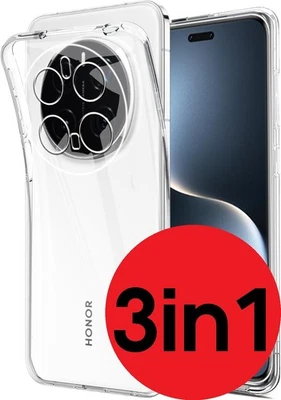 BOOS24 Hülle + 2x Display Schutzglas für Honor Magic 7 Pro Panzerfolie Case Bumper Klar