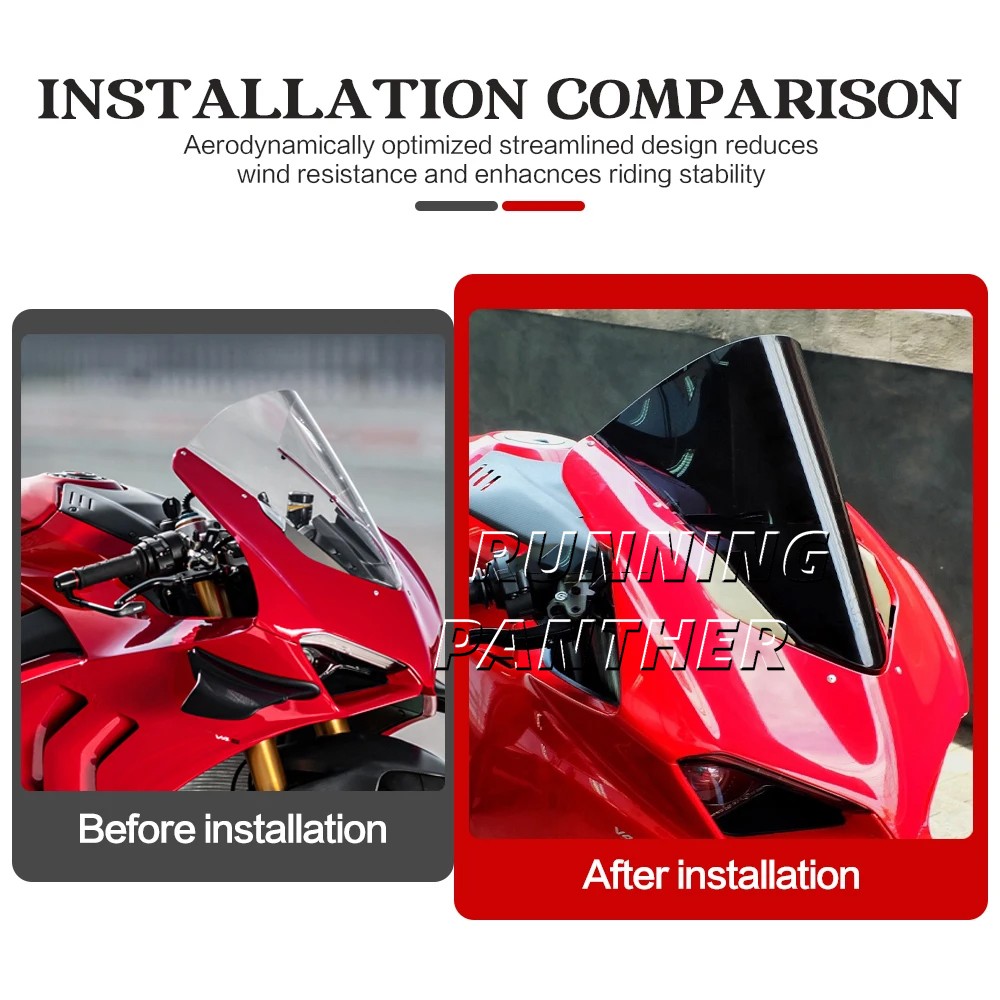 Windshield Deflector Racing Screen Accessories For Ducati Panigale V4 2020-2024 thumbnail 7