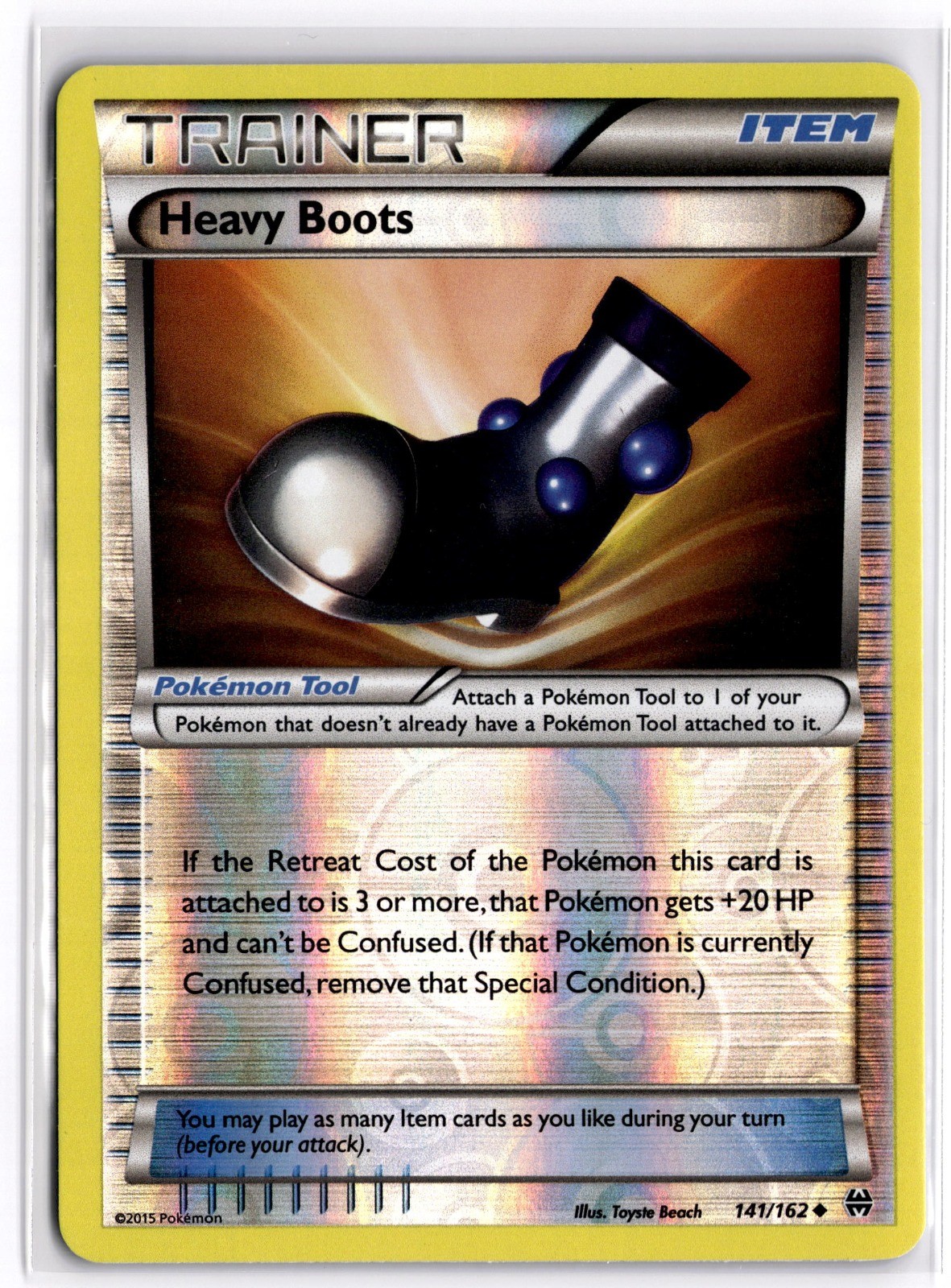 Pokemon TCG Heavy Boots 141/162 XY - BREAKthrough Uncommon Reverse Holo NM