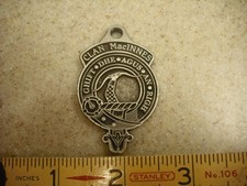 Clan MacInnes Pendant -Badge With Clan Motto on Back, Solid Steel