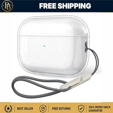 Clear Soft TPU Case for AirPods Pro 2 3 4 1 2 with Lanyard Strap Cover