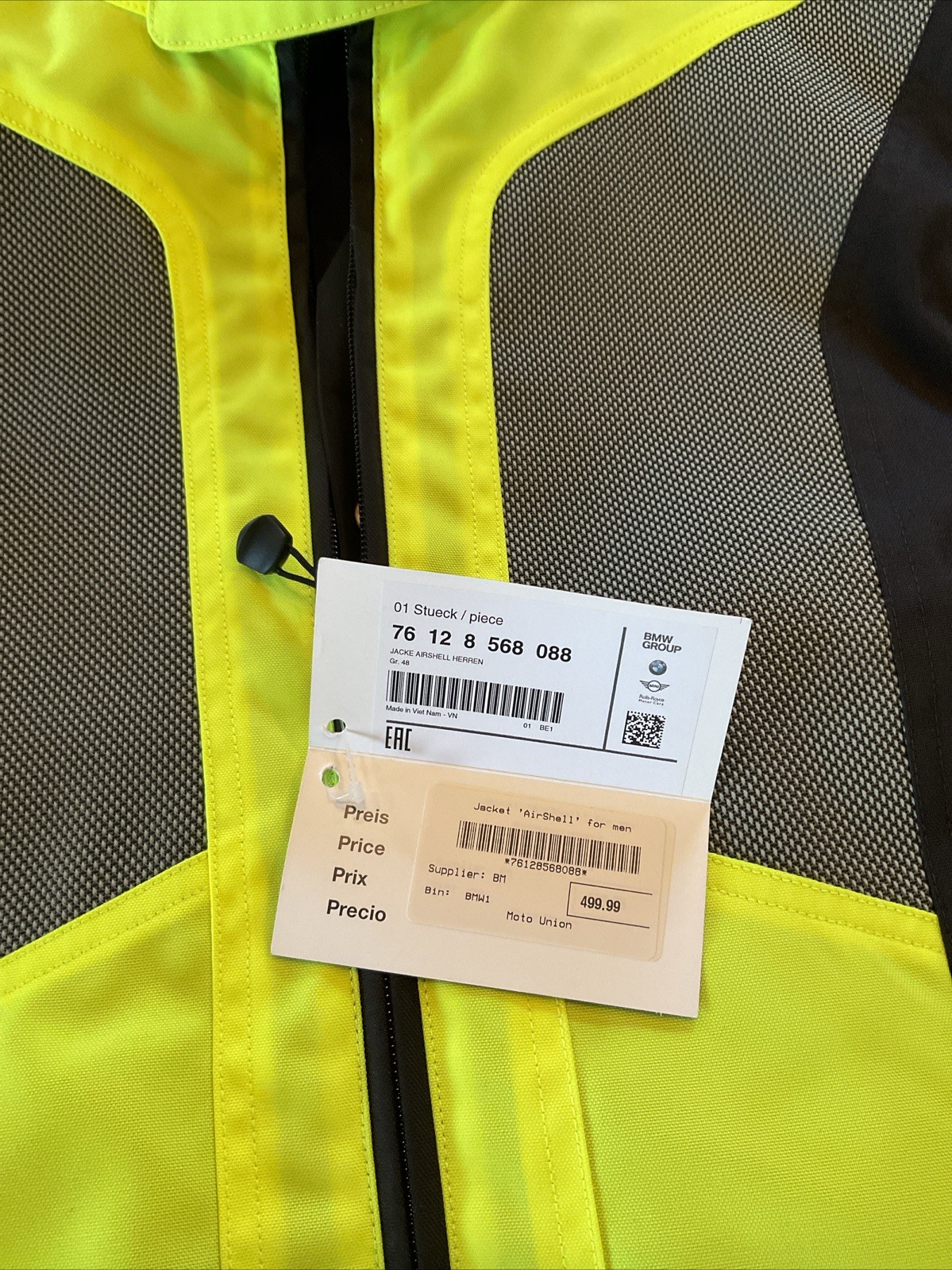BMW Motorrad High Visibility Airshell NEW Men’s Jacket 50/40 Lrg #76128568089 7