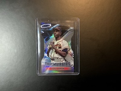 HANK AARON 2023 TOPPS STADIUM CLUB #T-30 TRIUMVIRATES BLACK - DIE CUT BRAVES