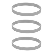 3pcs Plain Silicone Wristbands 7 Inch Circumference 1/4 Inch Width, Silver