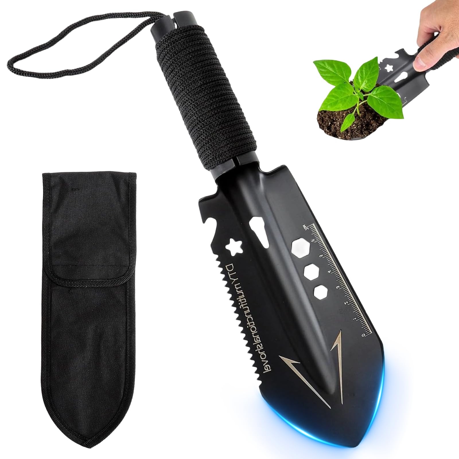 Pelle Jardin 9-en-1 Bushcraft Portable et Mini Bêche de Survie Ultra Légère