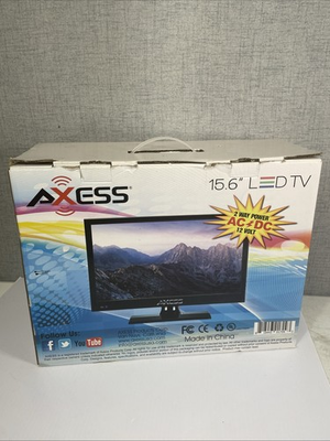 #ad AXESS 15.6” LED TV AC DC 12 Volt Portable Television w Original Box Pre Owned $40.00